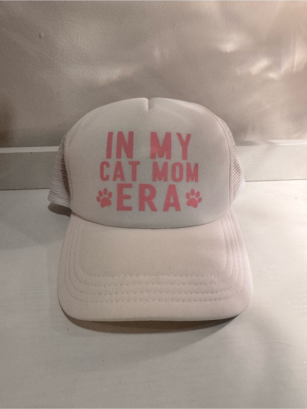 Cat Mom Trucker Hat - Pink "In My Cat Mom Era"